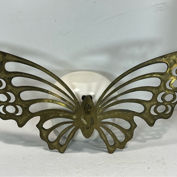 Vintage Solid Brass 22” MCM Butterfly Wall Hanging Decor - Picture 7 of 10